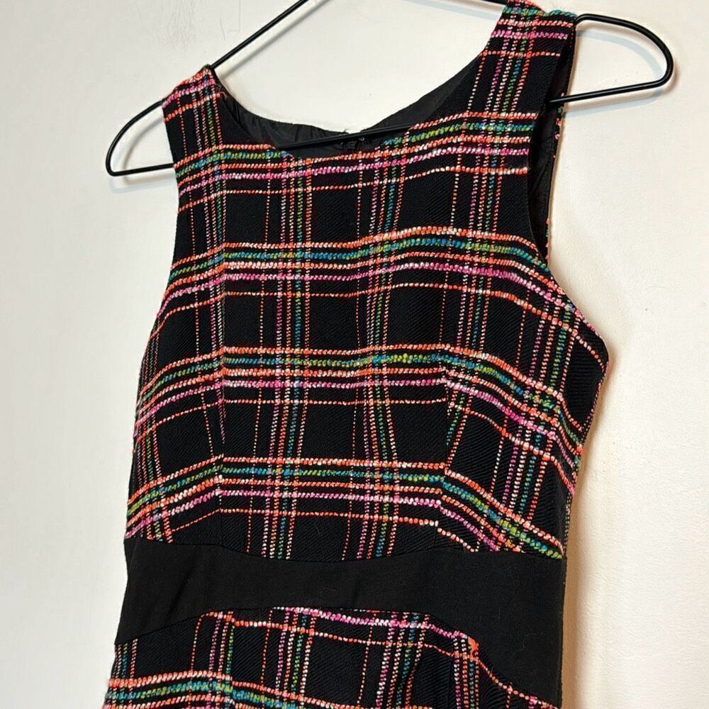 Hutch Rainbow Tweed Plaid Sheath Dress 0 - Picture 2 of 5